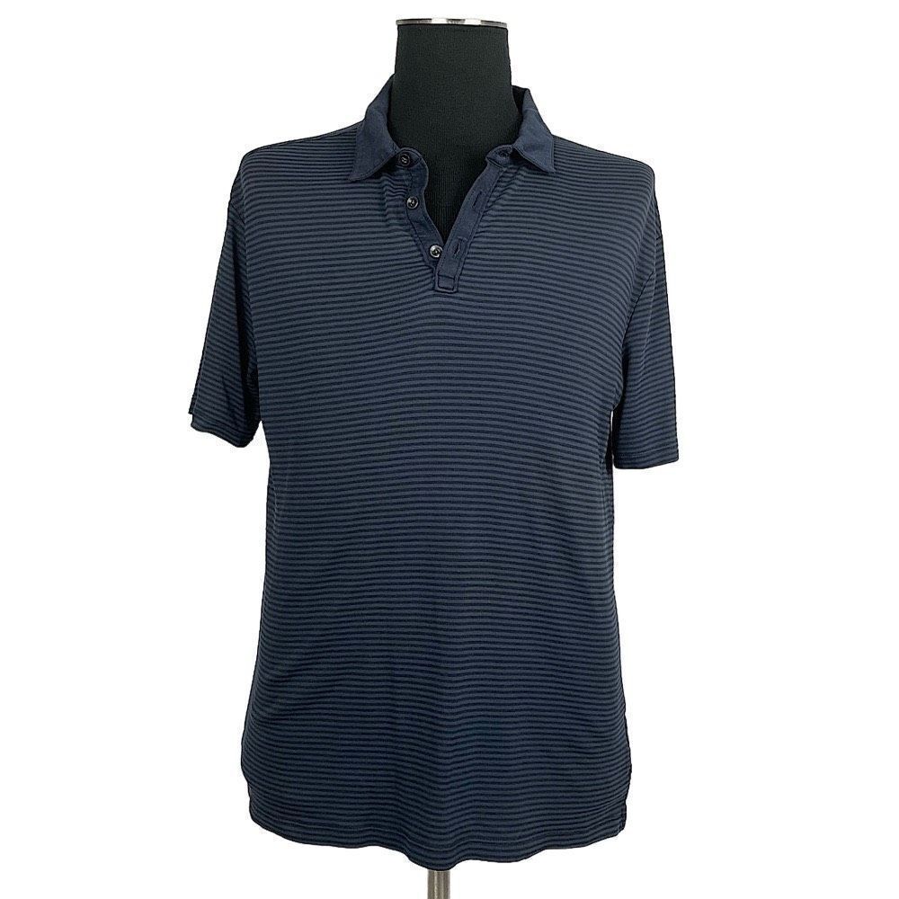 Robert Barakett Stripped Cotton Modal Polo‎ Shirt - Men’s L
